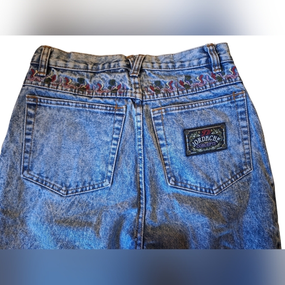 Vintage Jordache High Rise Embroidered Acid Wash Jeans Size 10 - Picture 6 of 7